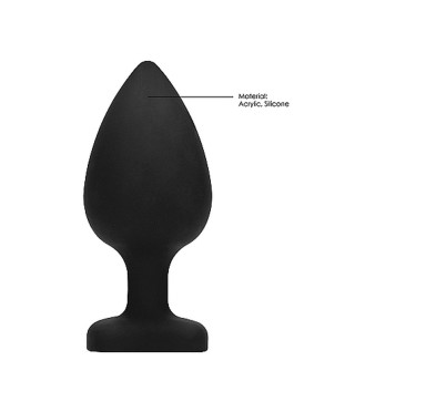 Diamond Heart Butt Plug - Extra Large - Black